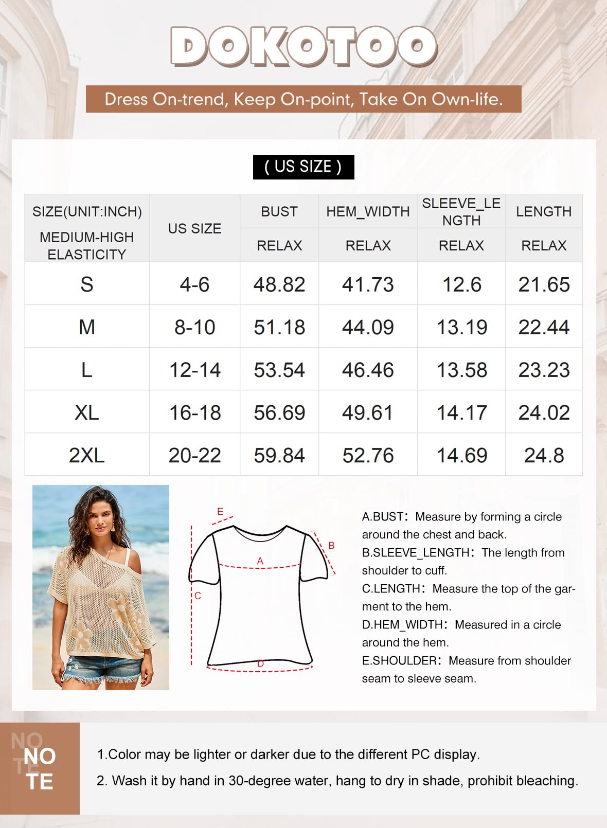 Foto 7 pulgar | Jersey Dokotoo para Mujer Estampado Floral Ganchillo Blanco - Venta Internacional