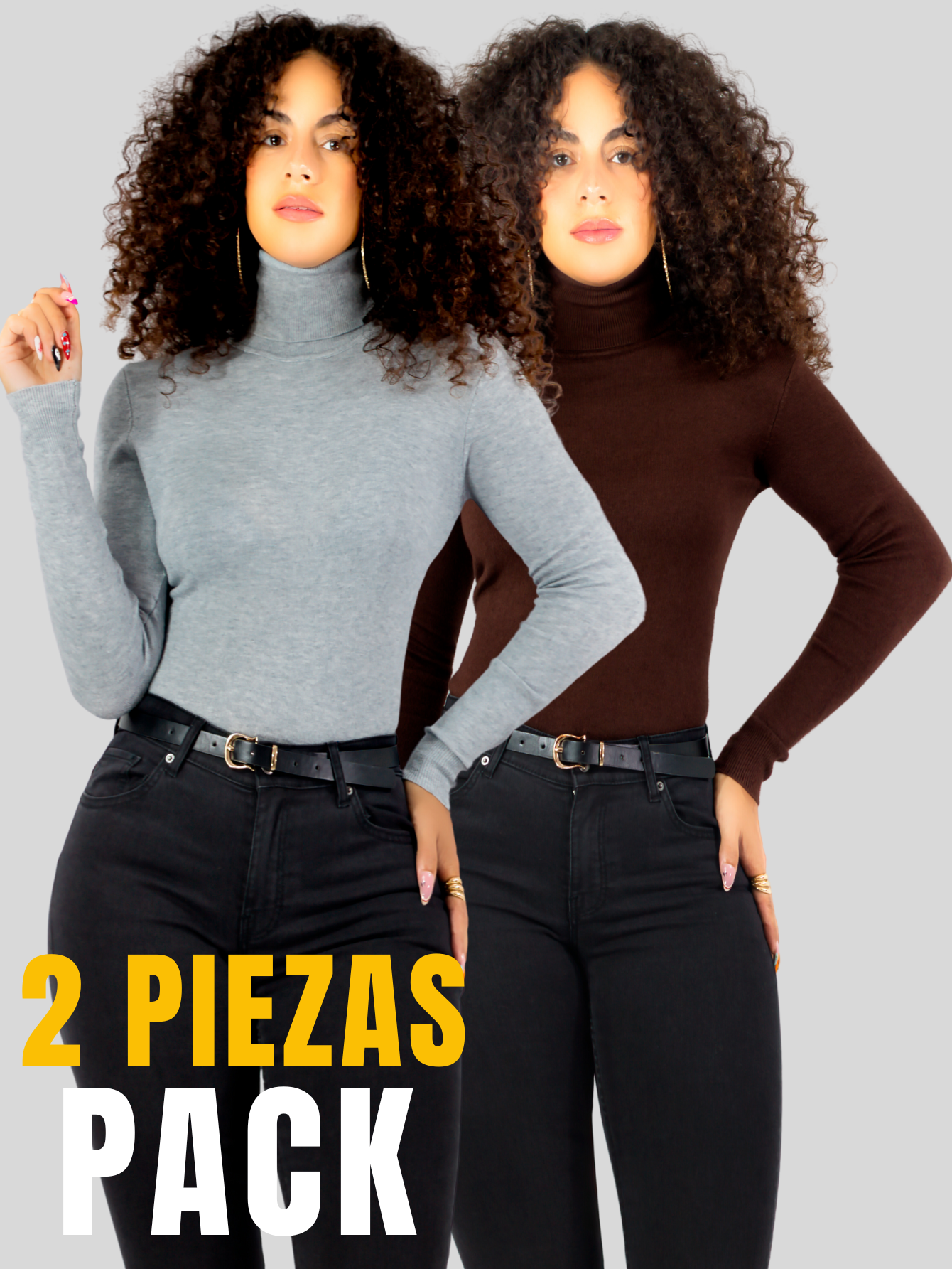 Foto 6 pulgar | Set De 2 Sueteres Mujer De Cuello Alto Sueteres Dama Suet-1044-px2 Variedad De Colores Sweaters