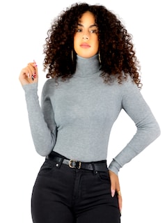 Foto 1 | Sueter Mujer De Cuello Alto Suet-1044 Gris Sueteres Dama Sweaters