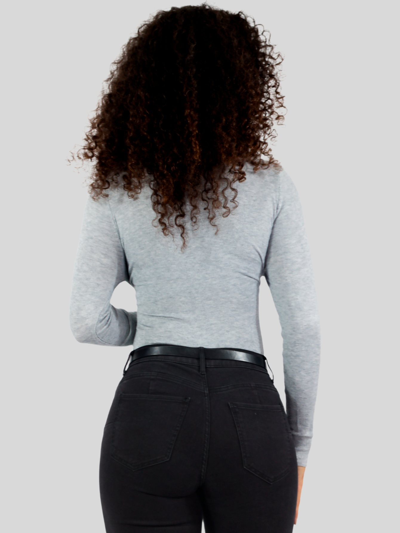 Foto 4 pulgar | Sueter Mujer De Cuello Alto Suet-1044 Gris Sueteres Dama Sweaters