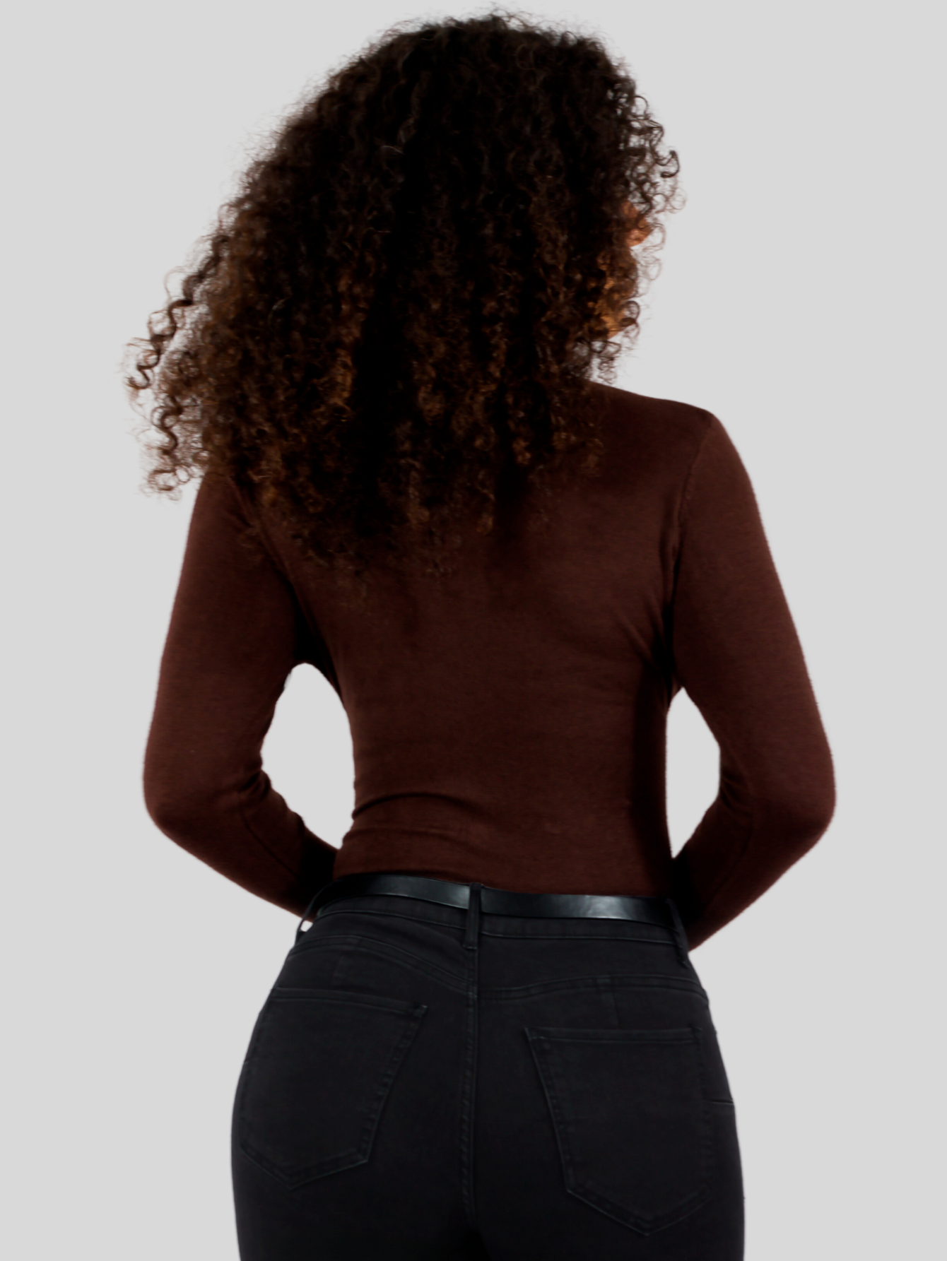 Foto 4 pulgar | Sueter Mujer De Cuello Alto Suet-1044 Cafe Claro Sueteres Dama Sweaters
