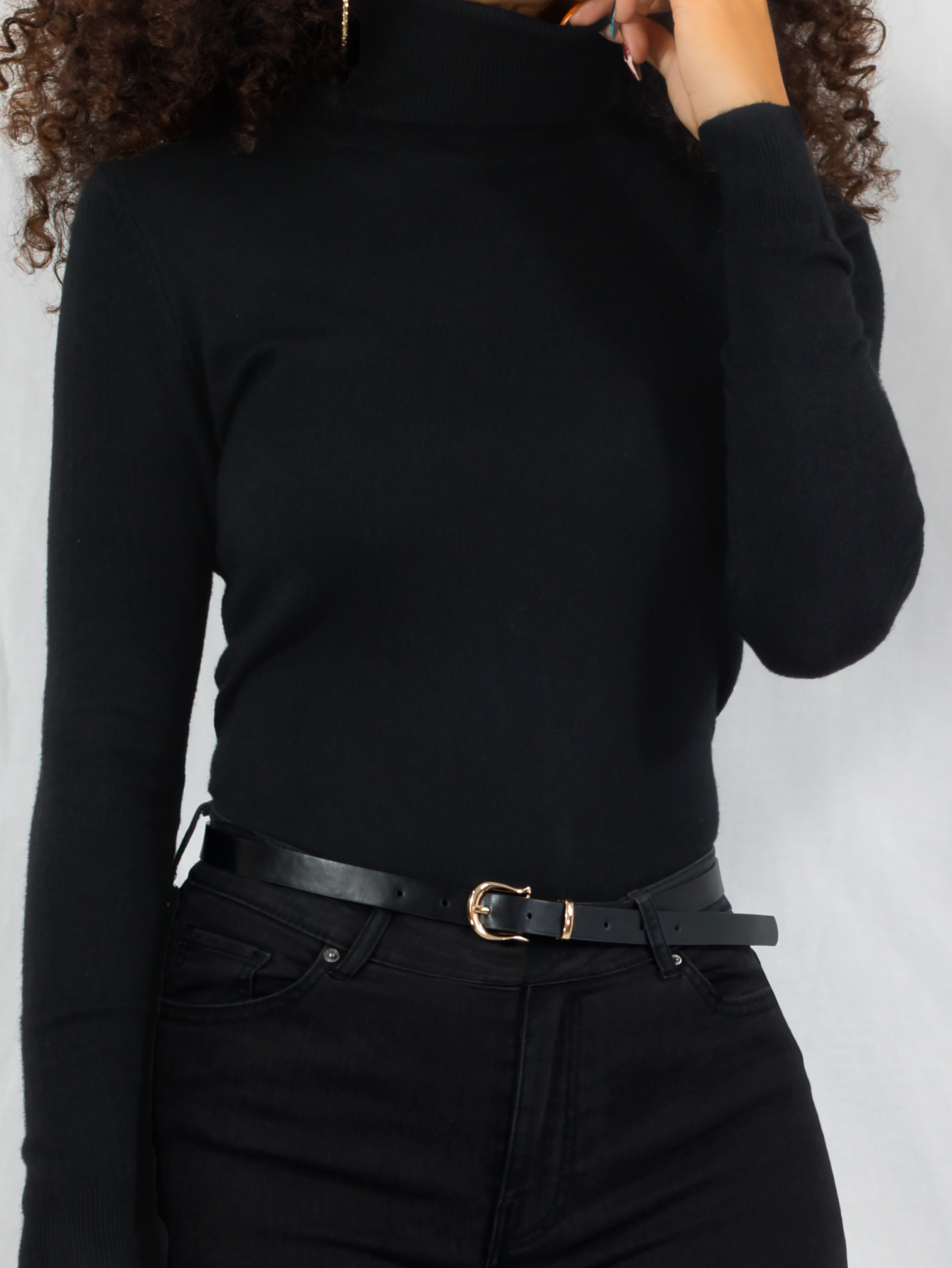 Foto 5 pulgar | Sueter Mujer De Cuello Alto Suet-1044 Negro Sueteres Dama Sweaters