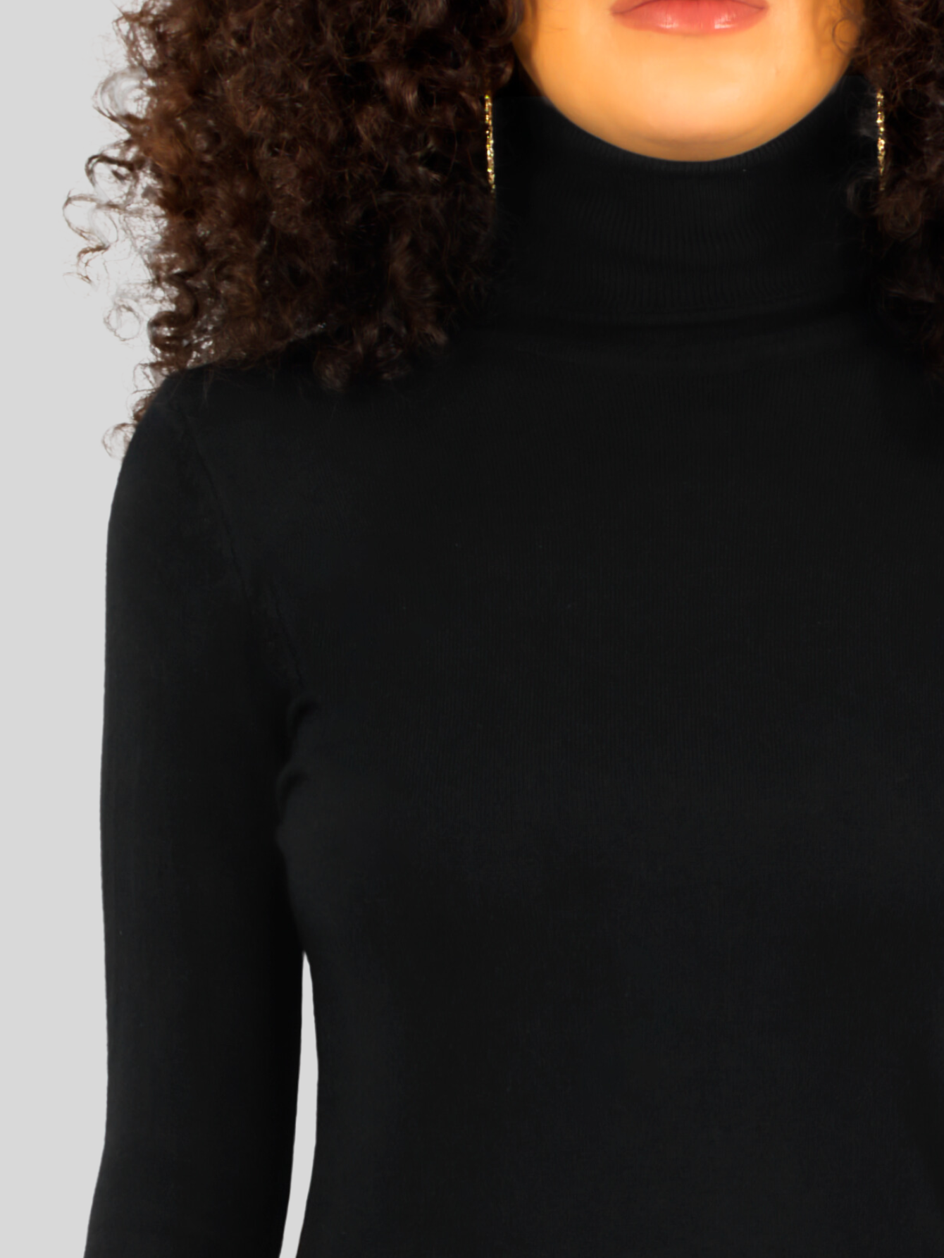 Foto 6 pulgar | Sueter Mujer De Cuello Alto Suet-1044 Negro Sueteres Dama Sweaters