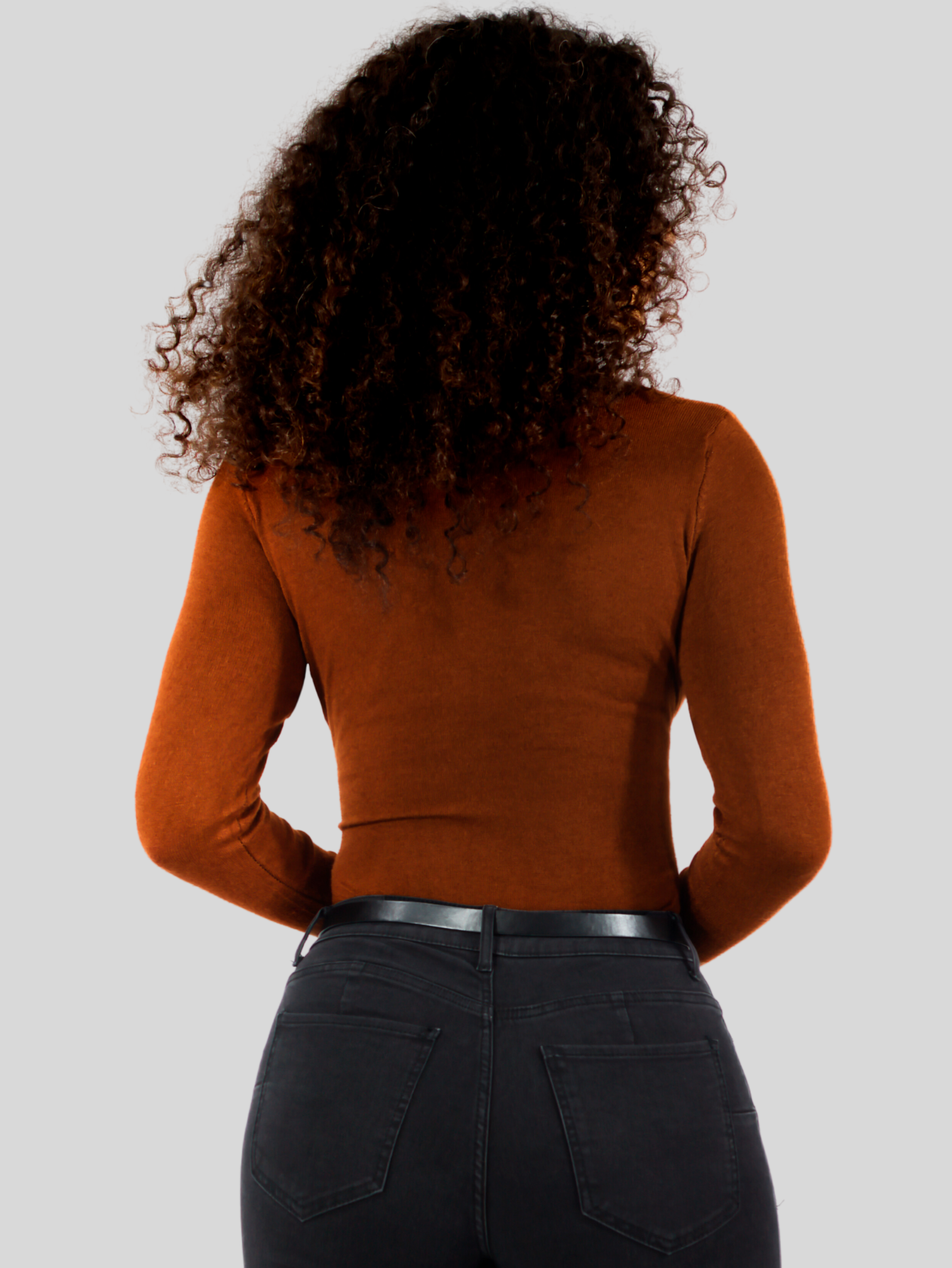 Foto 4 pulgar | Sueter Mujer De Cuello Alto Suet-1044 Cafe Sueteres Dama Sweaters