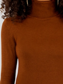 Foto 5 | Sueter Mujer De Cuello Alto Suet-1044 Cafe Sueteres Dama Sweaters