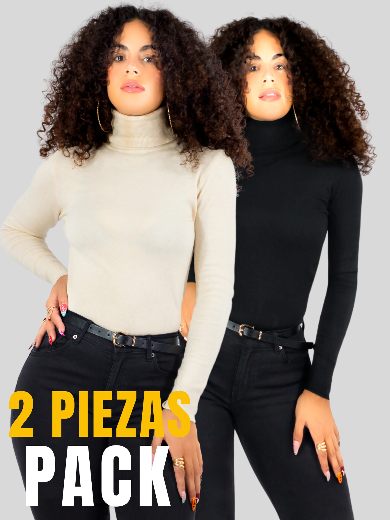 Foto 6 pulgar | Set De 2 Sueteres Mujer De Cuello Alto Sueteres Dama Suet-1044-px2 Variedad De Colores Sweaters