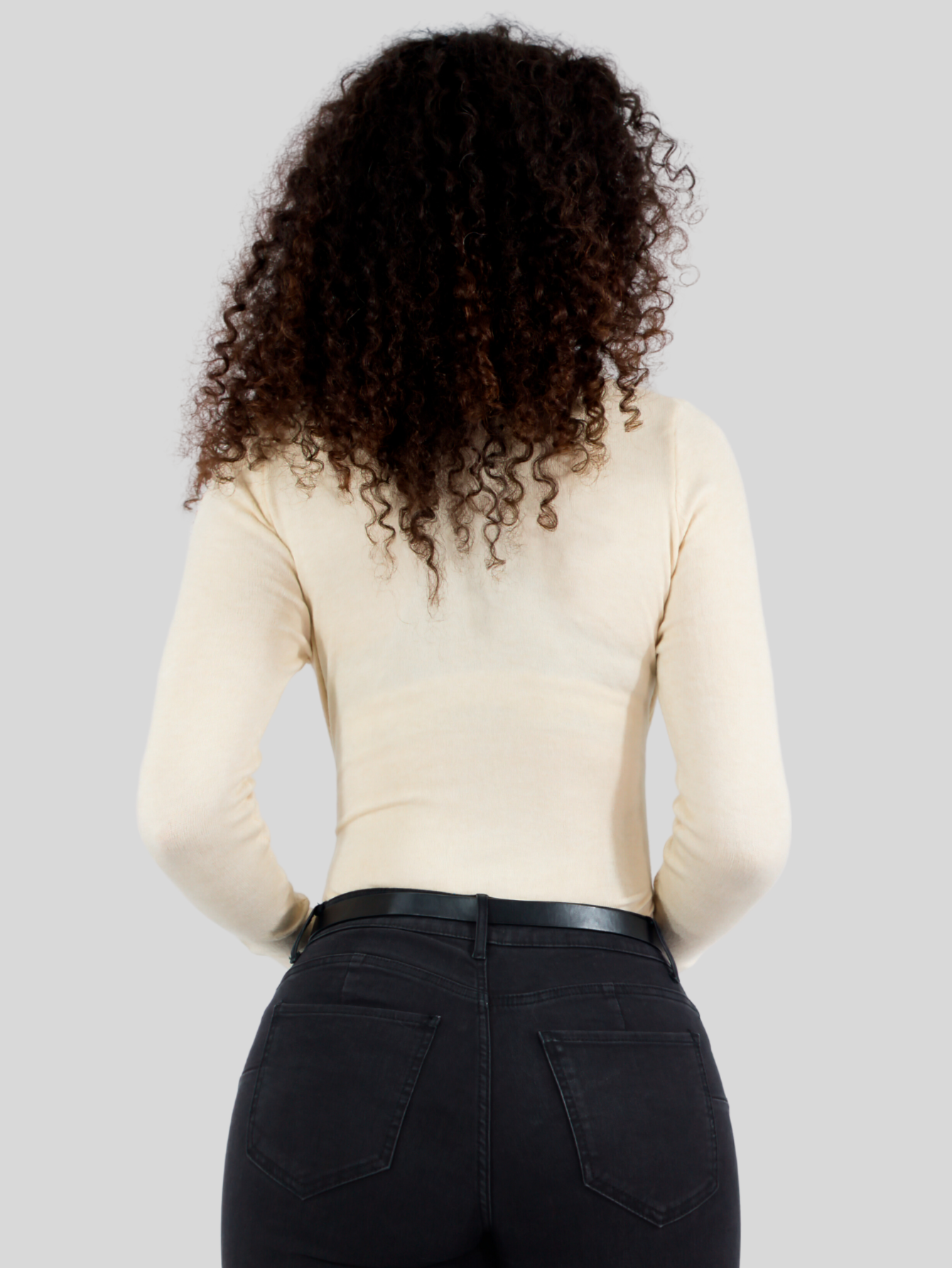 Foto 4 pulgar | Sueter Mujer De Cuello Alto Suet-1044 Crema Sueteres Dama Sweaters