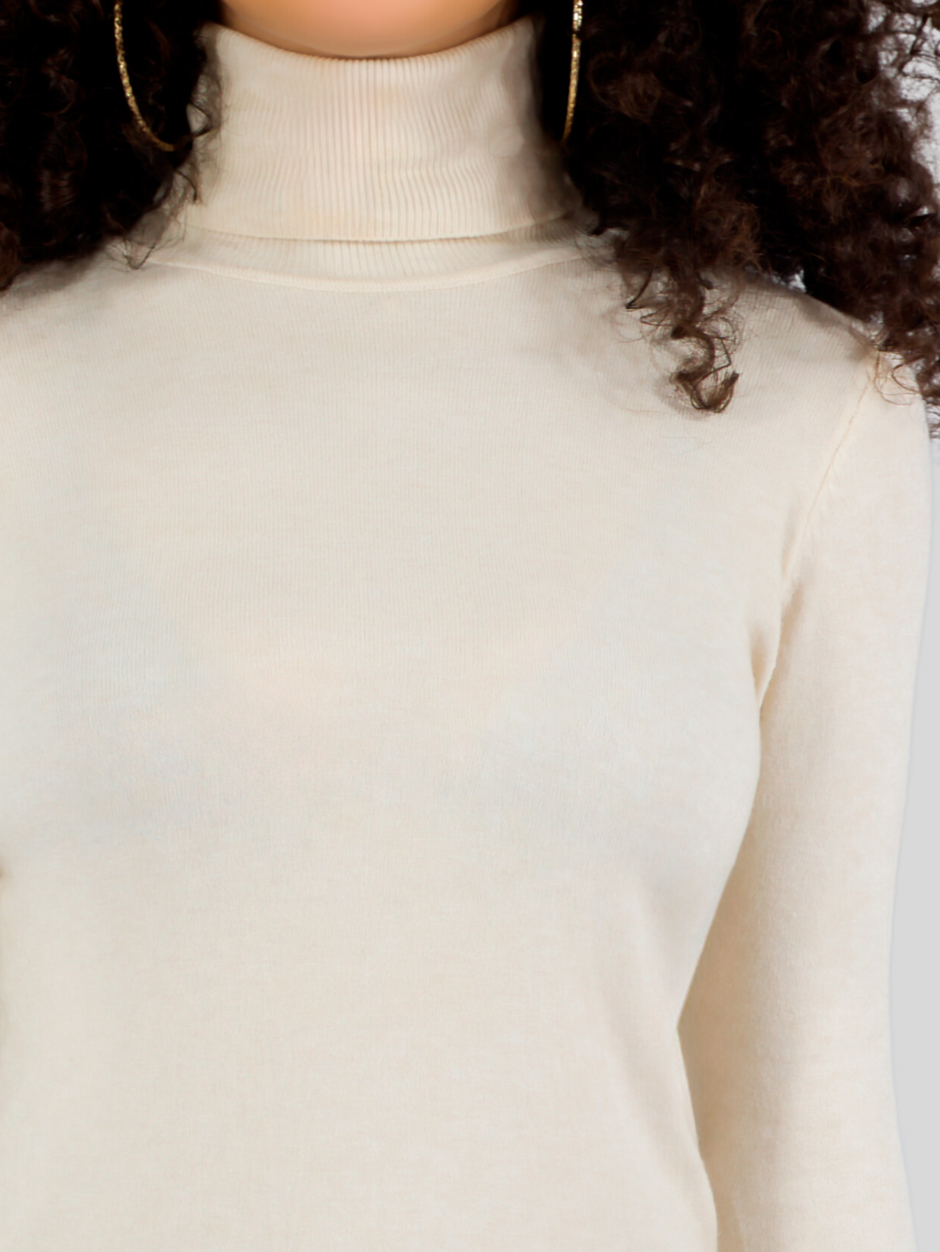 Foto 5 | Sueter Mujer De Cuello Alto Suet-1044 Crema Sueteres Dama Sweaters