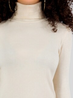 Foto 5 | Sueter Mujer De Cuello Alto Suet-1044 Crema Sueteres Dama Sweaters