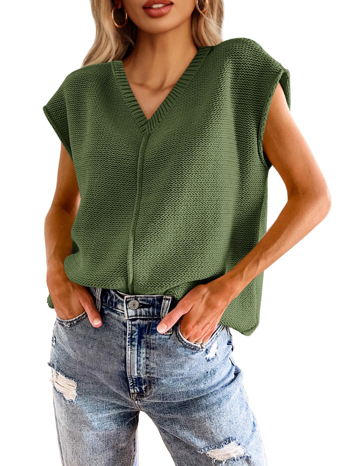 Sudadera Saodimallsu Para Mujer, Manga Corta De Verano, Cuello En V - Venta Internacional.