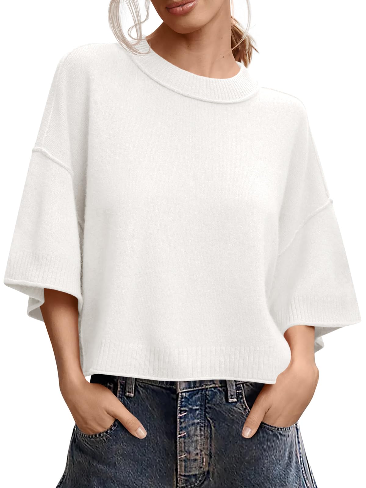 Jersey Saodimallsu De Manga Corta Para Mujer, Color Blanco Veraniego - Venta Internacional.