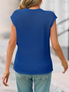 Foto 5 | Sudadera Saodimallsu De Verano Con Manga Corta Y Cuello En V, Azul Marino, Para Mujer - Venta Internacional.