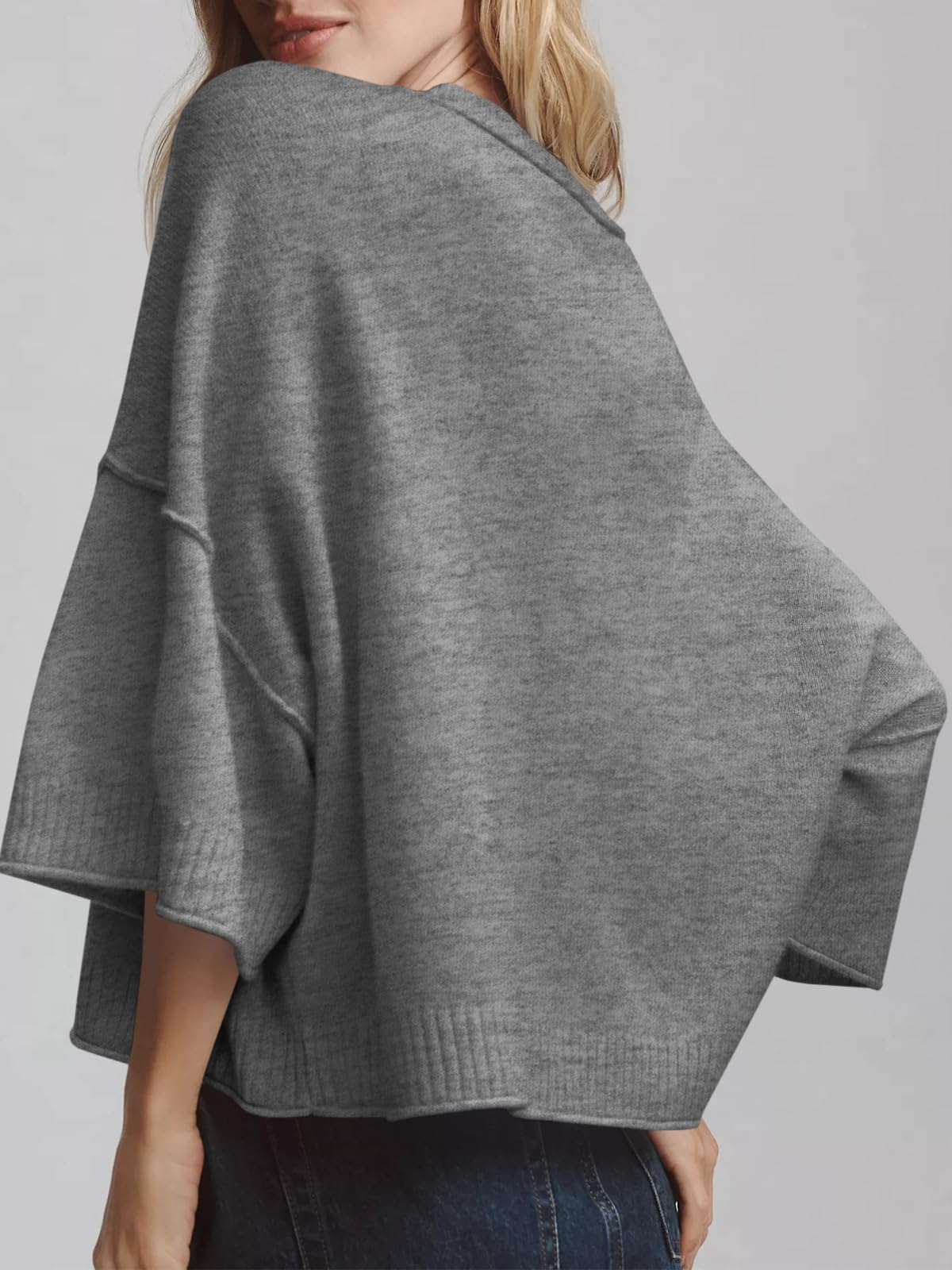 Foto 5 pulgar | Jersey Saodimallsu De Manga Corta Para Mujer, Verano, Gris Oscuro - Venta Internacional.