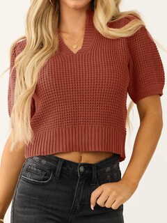 Foto 2 | Jersey Saodimallsu Puff, Manga Corta, Punto Gofrado, Cuello En V - Venta Internacional.