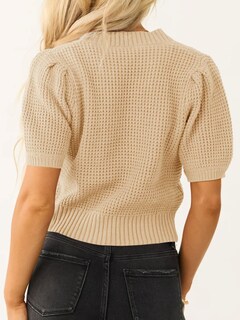 Foto 5 | Jersey Saodimallsu Puff, Manga Corta, Punto Gofrado, Cuello En V - Venta Internacional.