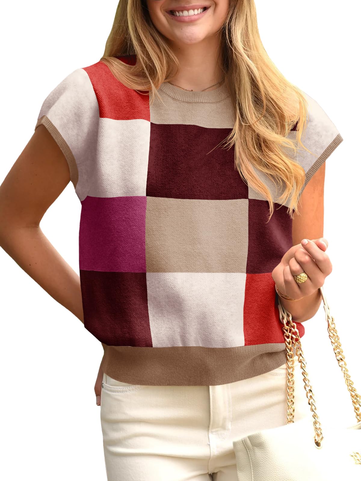 Jersey Saodimallsu De Manga Corta Para Mujer, Color Block - Venta Internacional.