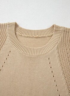 Foto 6 | Blusa De Punto De Verano Top Dokotoo Para Mujer, Cuello Redondo, Color Albaricoque - Venta Internacional.