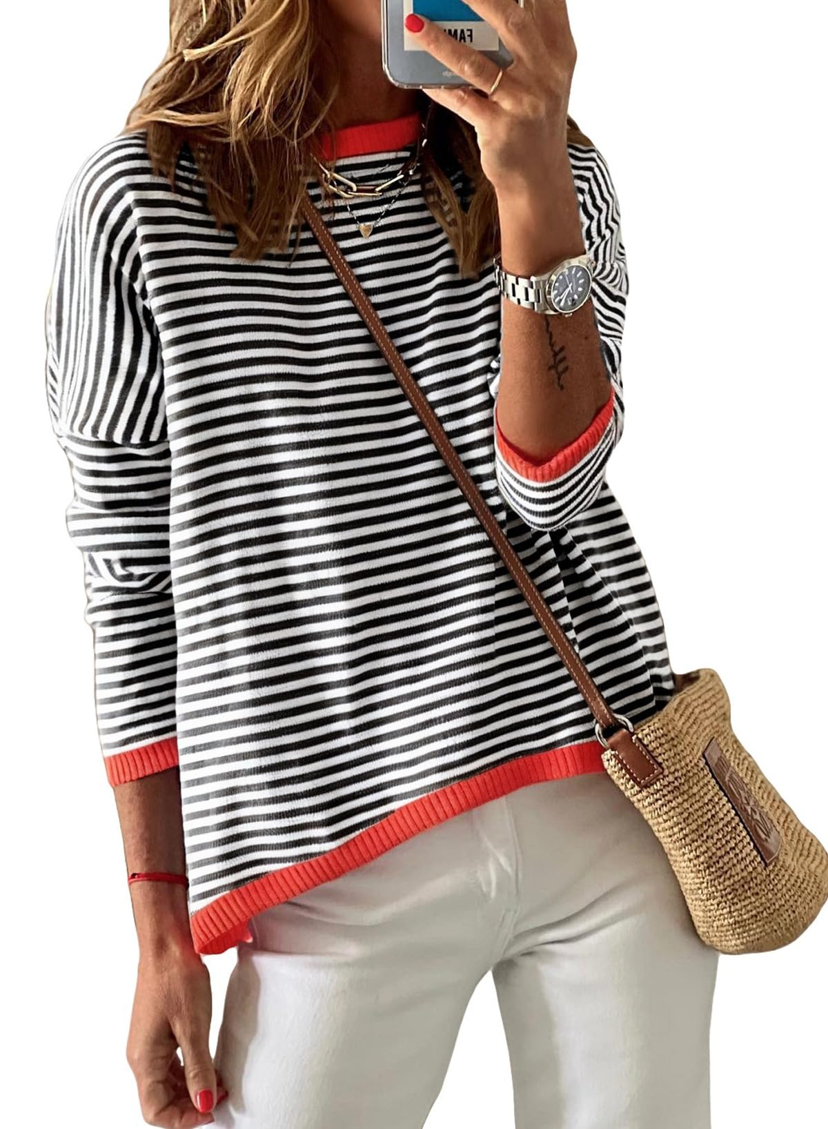 Jersey Dokotoo Negro A Rayas Con Bloques De Color Para Mujer - Venta Internacional.