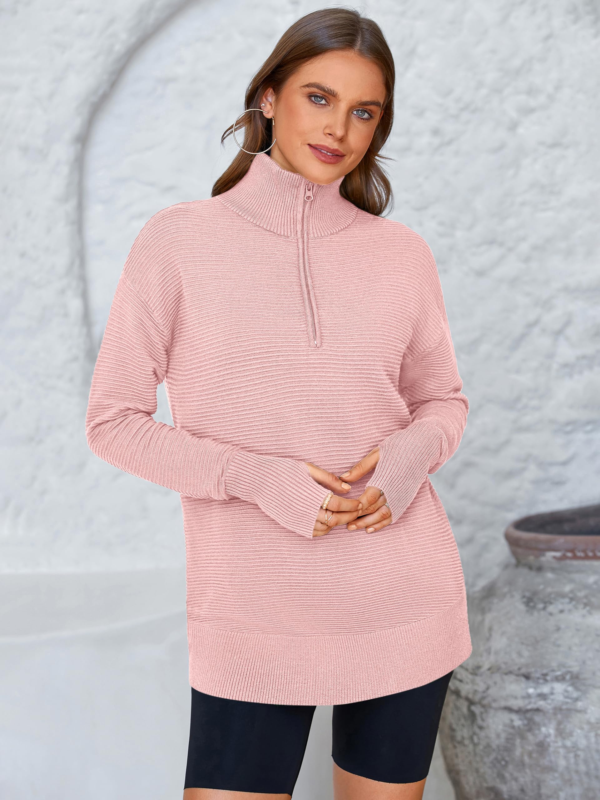 Foto 5 pulgar | Jersey Prettygarden Para Mujer, Cuello En V, Punto Acanalado, Rosa - Venta Internacional.