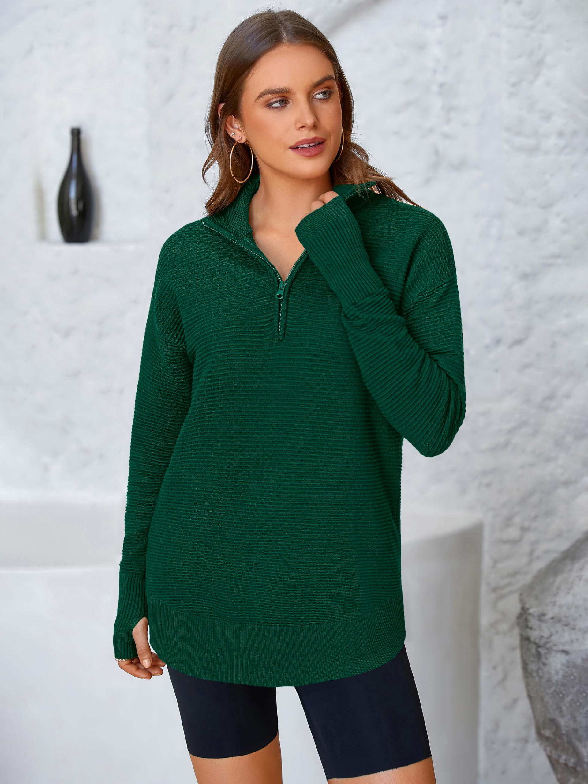 Foto 3 pulgar | Jersey Prettygarden Para Mujer, Cuello En V, Punto Acanalado, Verde - Venta Internacional.
