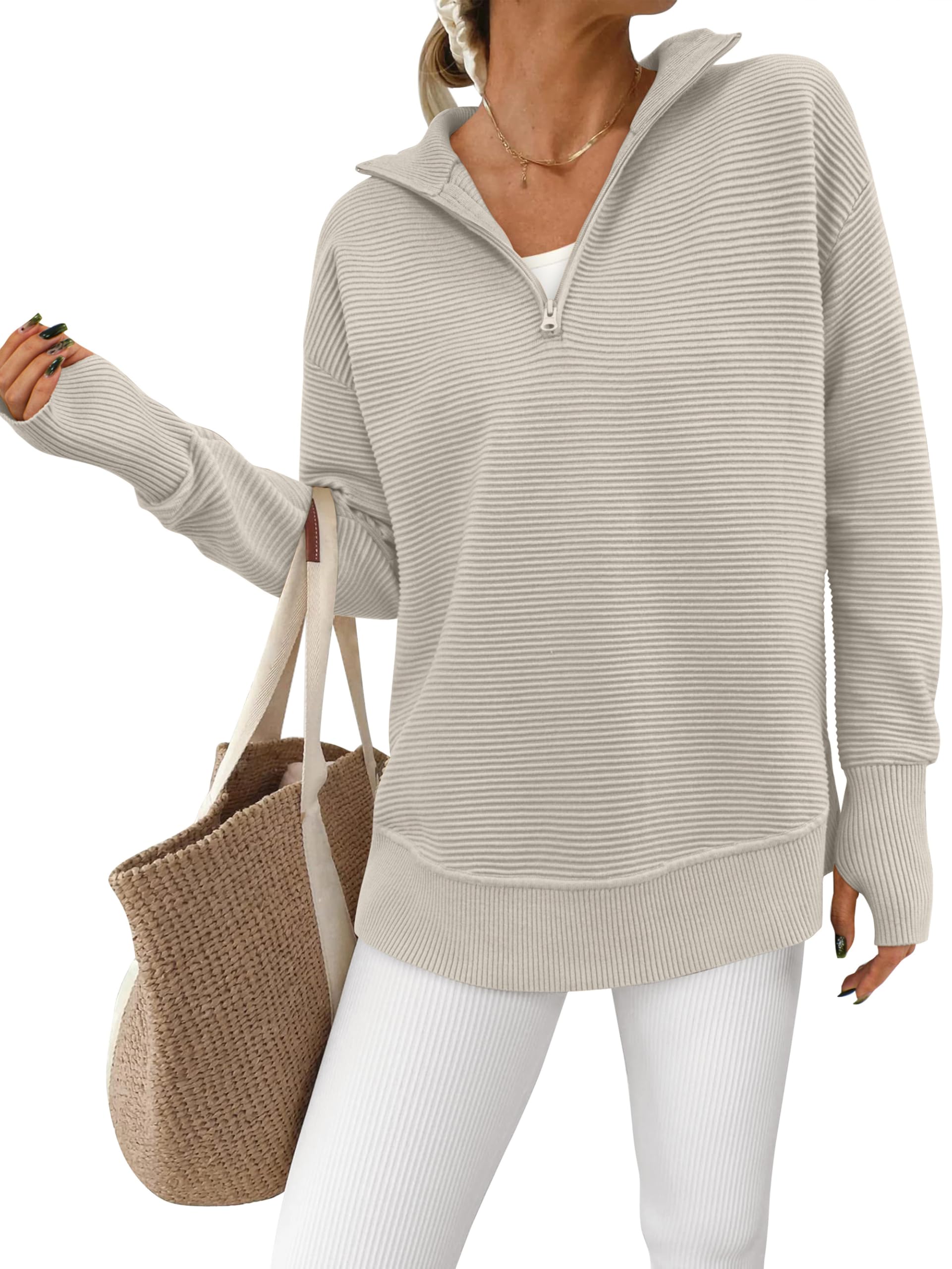 Foto 1 | Jersey Prettygarden De Punto Acanalado Con Cuello En V Para Mujer - Venta Internacional.