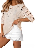 Jersey Evaless Para Mujer, Primavera Y Verano, Manga Corta, Blanco - Venta Internacional.