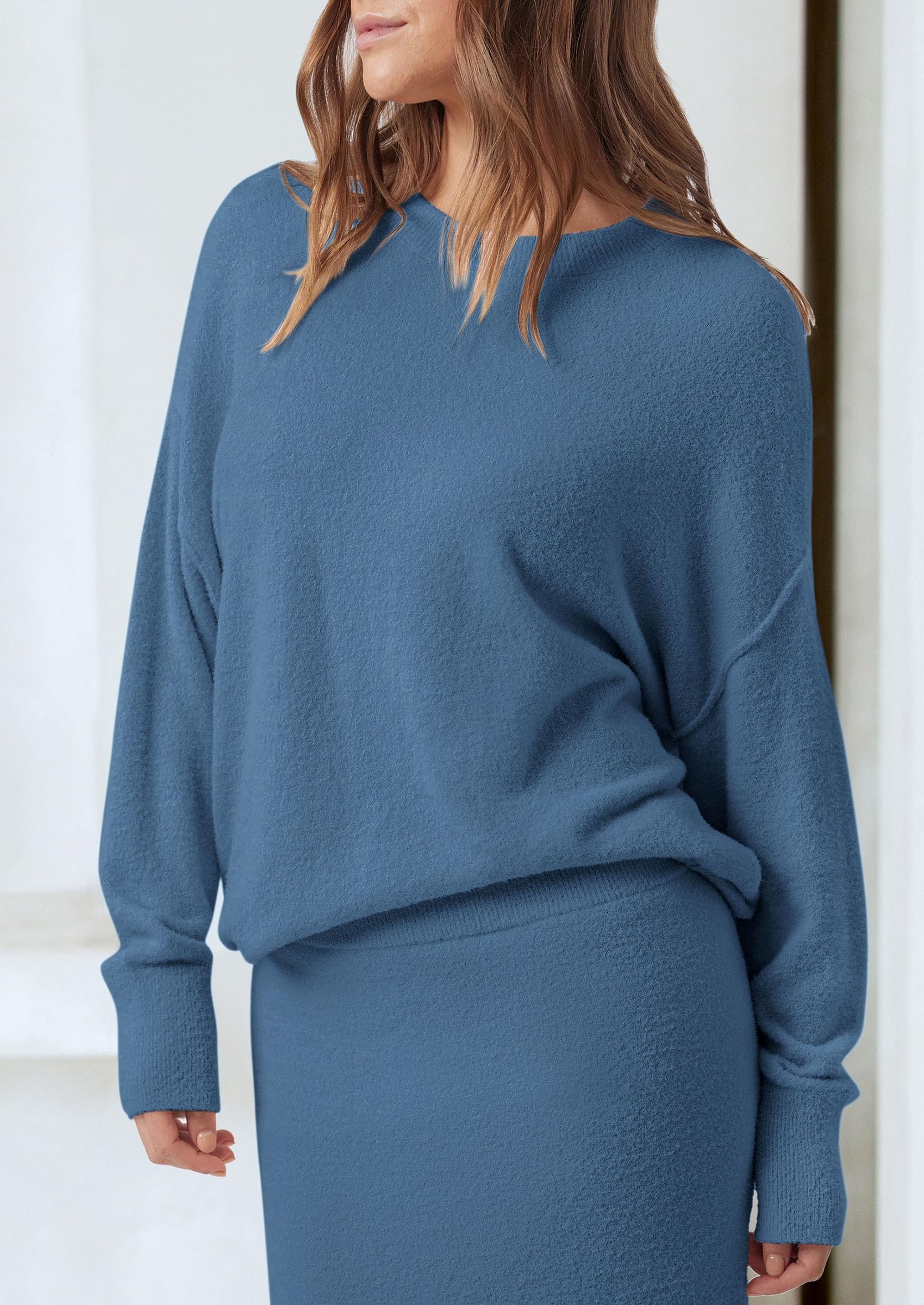 Foto 8 pulgar | Outfit Prettygarden - Jersey Y Maxi Falda Para Mujer, Color Gris Y Azul - Venta Internacional.