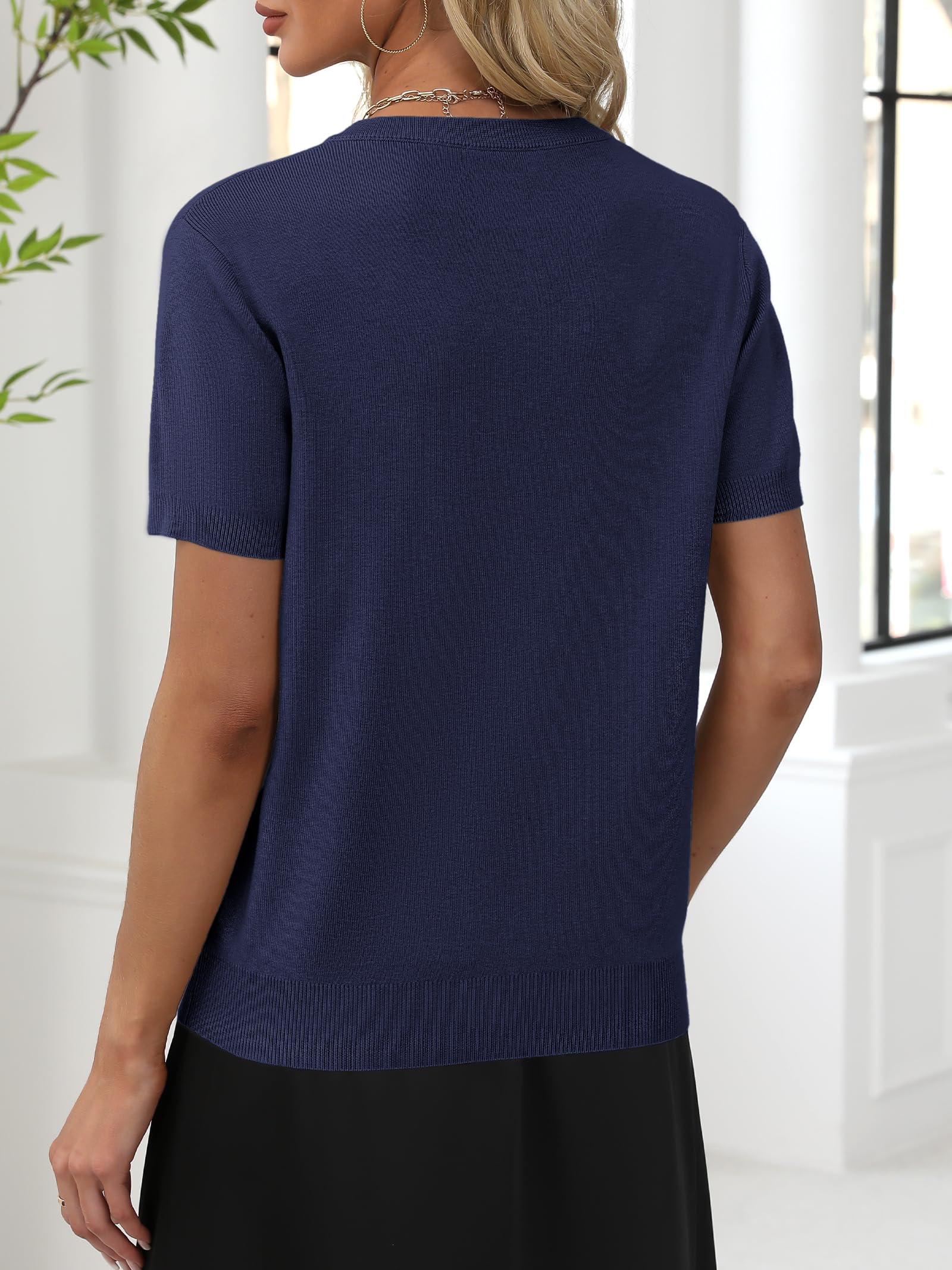Foto 5 pulgar | Jersey Anrabess Para Mujer, Mezcla De Lana, Cuello En V, Azul Marino - Venta Internacional.