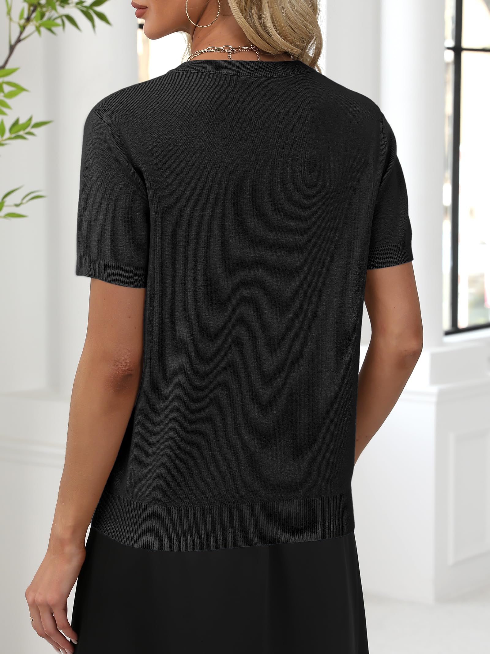 Foto 5 pulgar | Jersey Anrabess Para Mujer, Mezcla De Lana, Cuello En V, Negro - Venta Internacional.