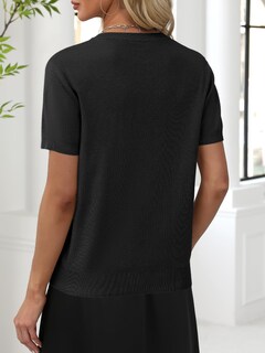 Foto 4 | Jersey Anrabess Para Mujer, Mezcla De Lana, Cuello En V, Negro - Venta Internacional.