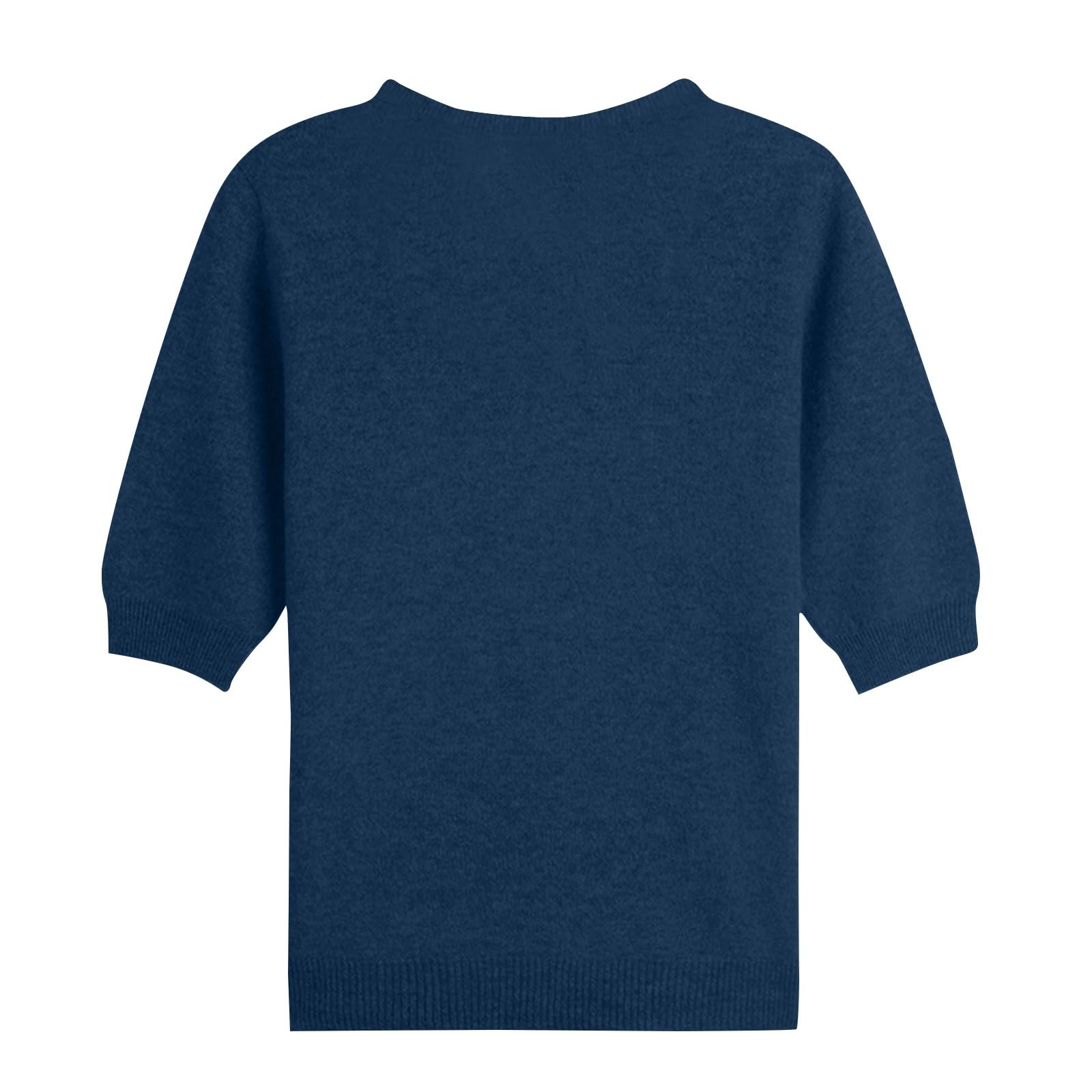 Foto 4 | Jersey De Cachemir Para Mujer, Manga Corta, Cuello En V, Color Morado, Talla S - Venta Internacional.