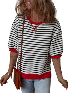 Foto 1 | Jersey Dokotoo Casual De Punto Con Cuello Redondo Y Mangas 3/4 Para Mujer - Venta Internacional.