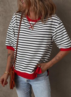 Foto 4 | Jersey Dokotoo Casual De Punto Con Cuello Redondo Y Mangas 3/4 Para Mujer - Venta Internacional.