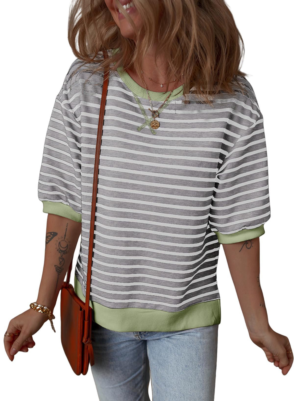 Foto 1 | Top Dokotoo Summer Oversized Para Mujer 2025, Talla Grande, Verde - Venta Internacional.