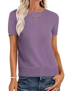 Foto 1 | Jersey Anrabess Para Mujer, Mezcla De Lana, Cuello Redondo Y Manga Corta - Venta Internacional.