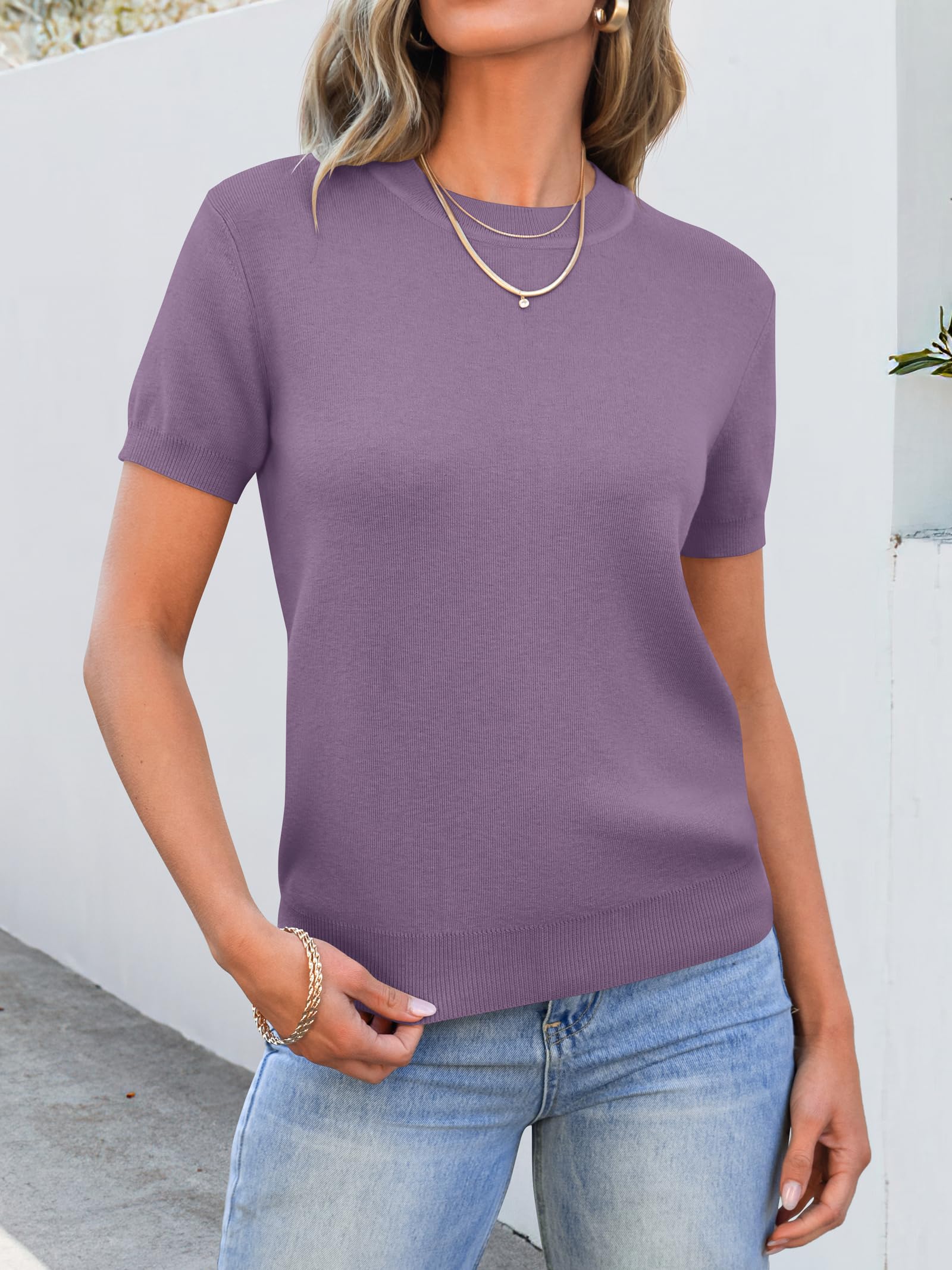 Foto 3 pulgar | Jersey Anrabess Para Mujer, Mezcla De Lana, Cuello Redondo Y Manga Corta - Venta Internacional.