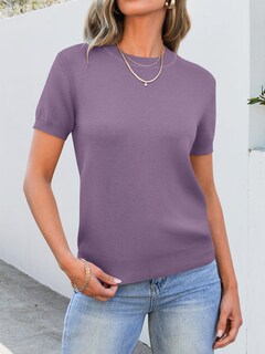 Foto 2 | Jersey Anrabess Para Mujer, Mezcla De Lana, Cuello Redondo Y Manga Corta - Venta Internacional.