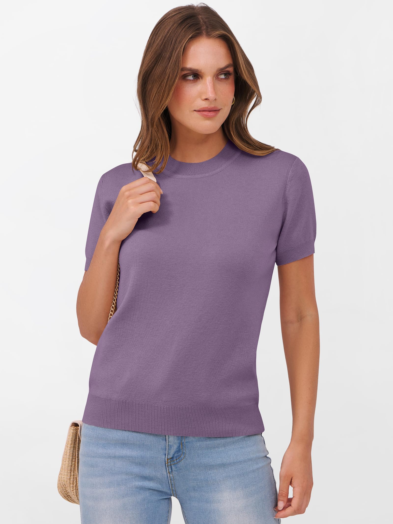 Foto 4 pulgar | Jersey Anrabess Para Mujer, Mezcla De Lana, Cuello Redondo Y Manga Corta - Venta Internacional.