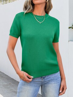 Foto 2 | Jersey Anrabess Para Mujer, Mezcla De Lana, Manga Corta, Verde, Talla M - Venta Internacional.