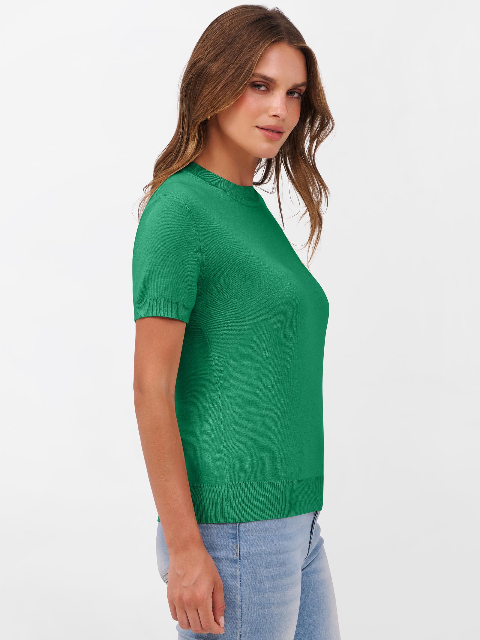 Foto 6 pulgar | Jersey Anrabess Para Mujer, Mezcla De Lana, Manga Corta, Verde, Talla M - Venta Internacional.