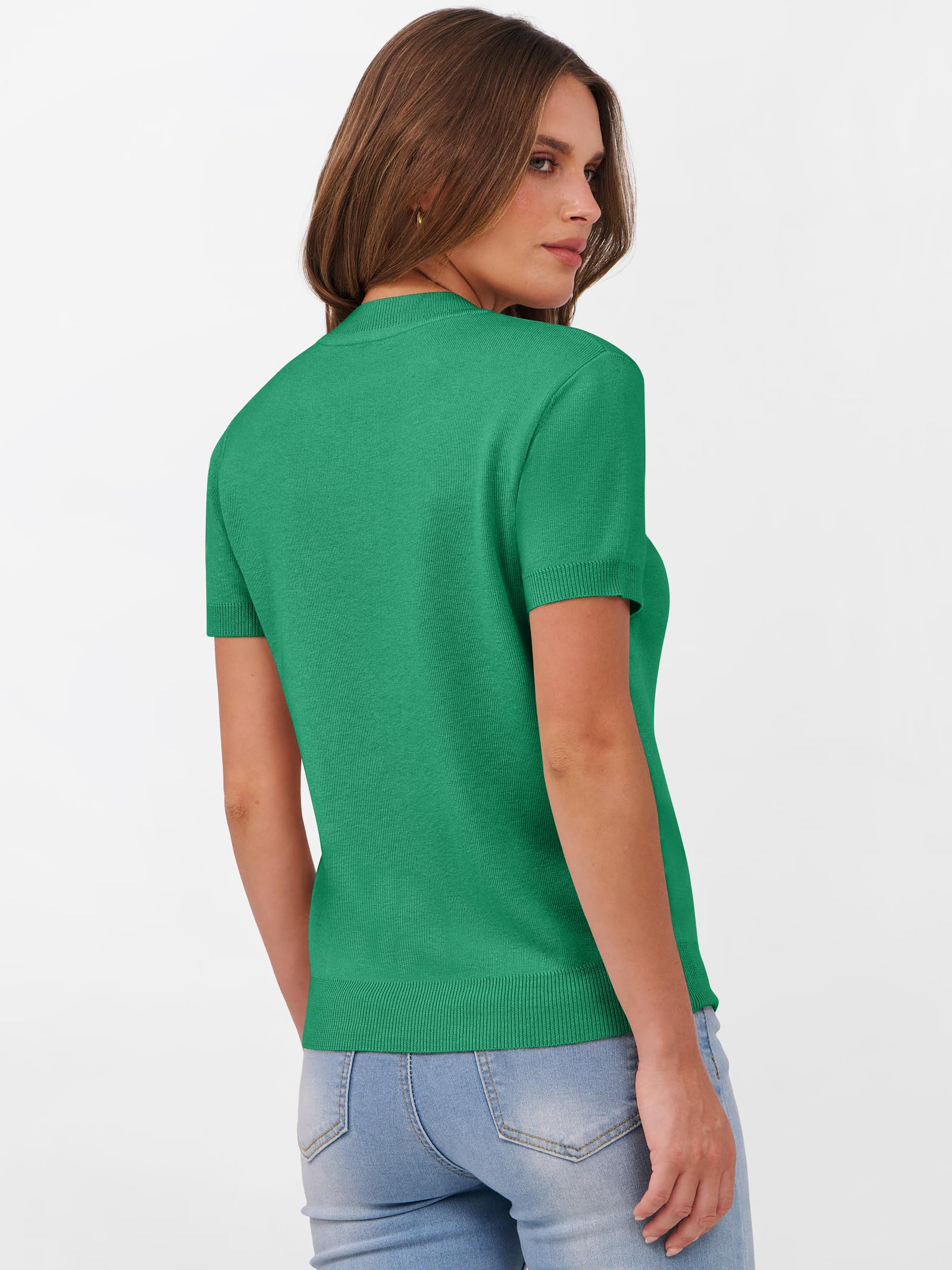Foto 7 pulgar | Jersey Anrabess Para Mujer, Mezcla De Lana, Manga Corta, Verde, Talla M - Venta Internacional.