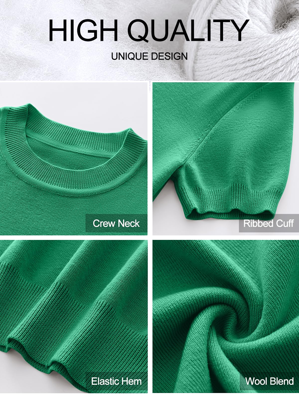 Foto 8 pulgar | Jersey Anrabess Para Mujer, Mezcla De Lana, Manga Corta, Verde, Talla M - Venta Internacional.
