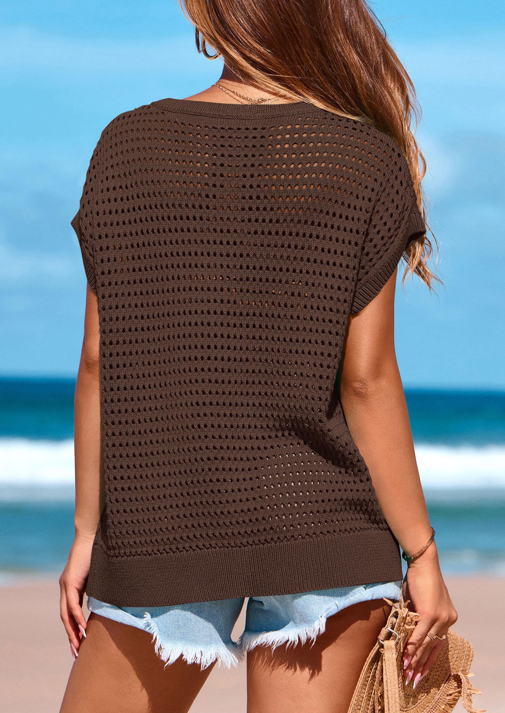 Foto 3 pulgar | Top Prettygarden Con Mangas De Ganchillo Para Mujer, Primavera-verano - Venta Internacional.