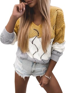 Foto 1 | Suéter Dokotoo Fashion, Casual, Holgado, Invierno Y Otoño, Amarillo - Venta Internacional.