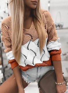 Foto 4 | Suéter Dokotoo Para Mujer, Cuello En V, Hueco, Grueso, Invierno 2024 - Venta Internacional.