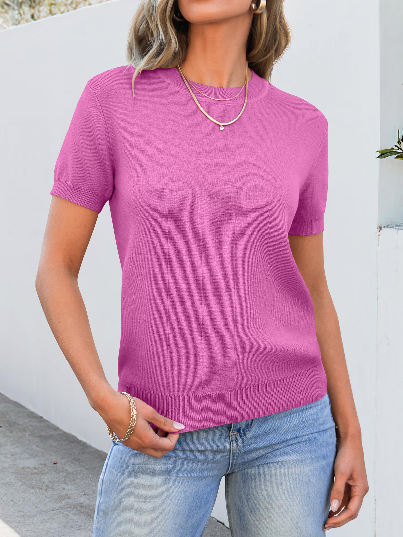 Foto 3 pulgar | Jersey Anrabess Para Mujer, Mezcla De Lana, Cuello Redondo Y Manga Corta - Venta Internacional.