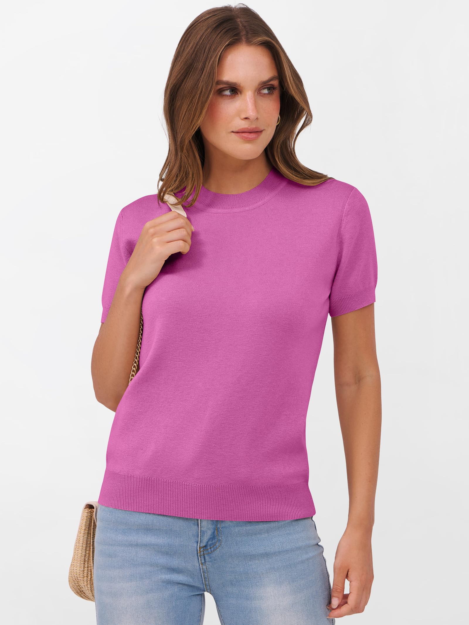 Foto 4 pulgar | Jersey Anrabess Para Mujer, Mezcla De Lana, Cuello Redondo Y Manga Corta - Venta Internacional.