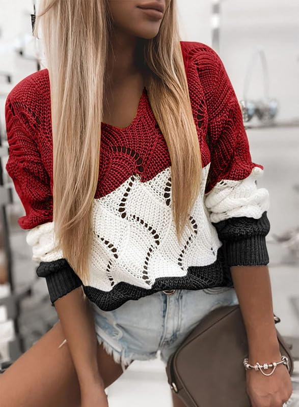 Foto 5 pulgar | Suéter Dokotoo Para Mujer, Casual, Holgado, Rojo, Xl - Venta Internacional.