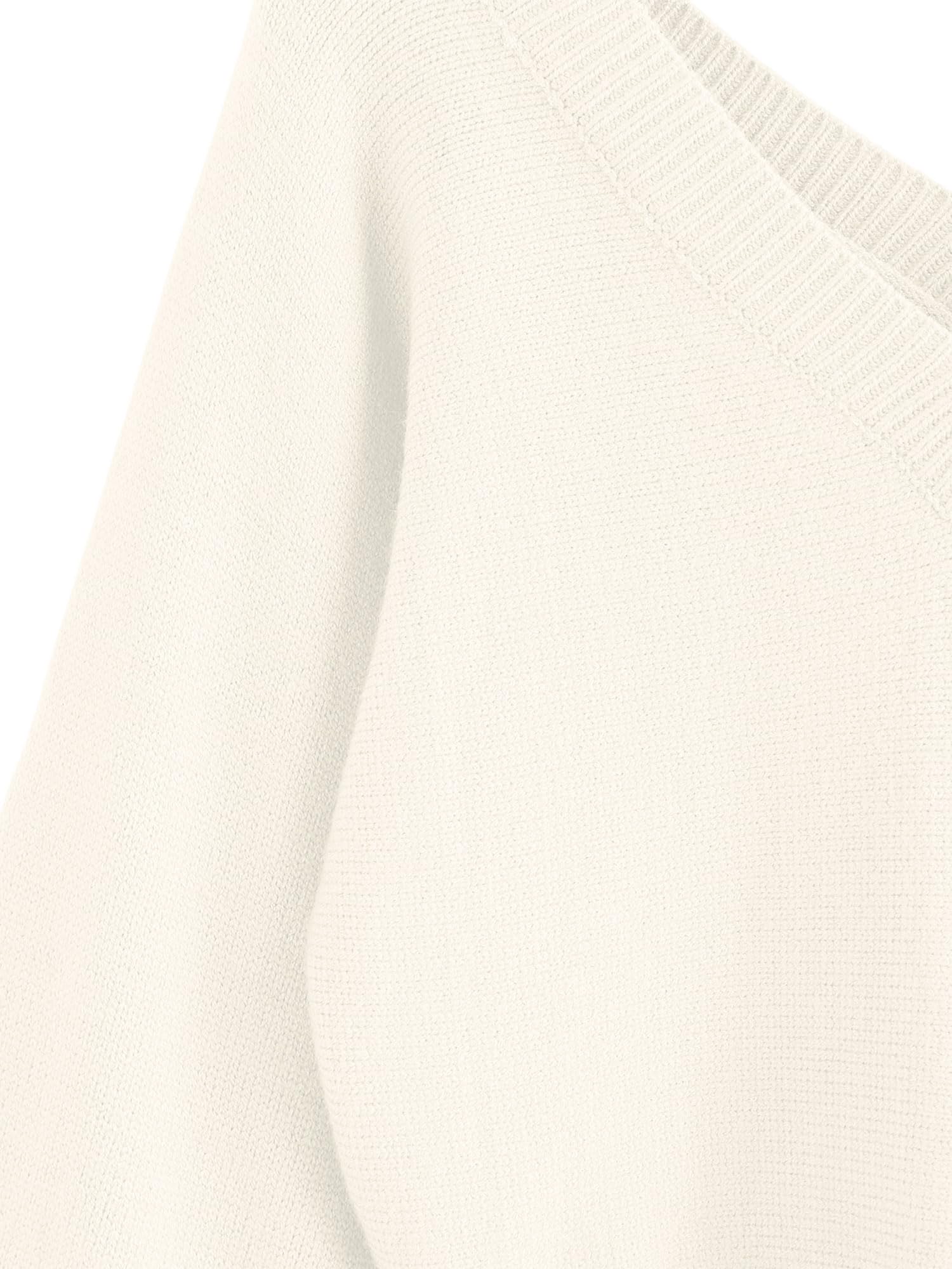 Foto 4 pulgar | Jersey Zaful Para Mujer Con Cuello En V Corto Y Manga Larga Blanco Xl - Venta Internacional.