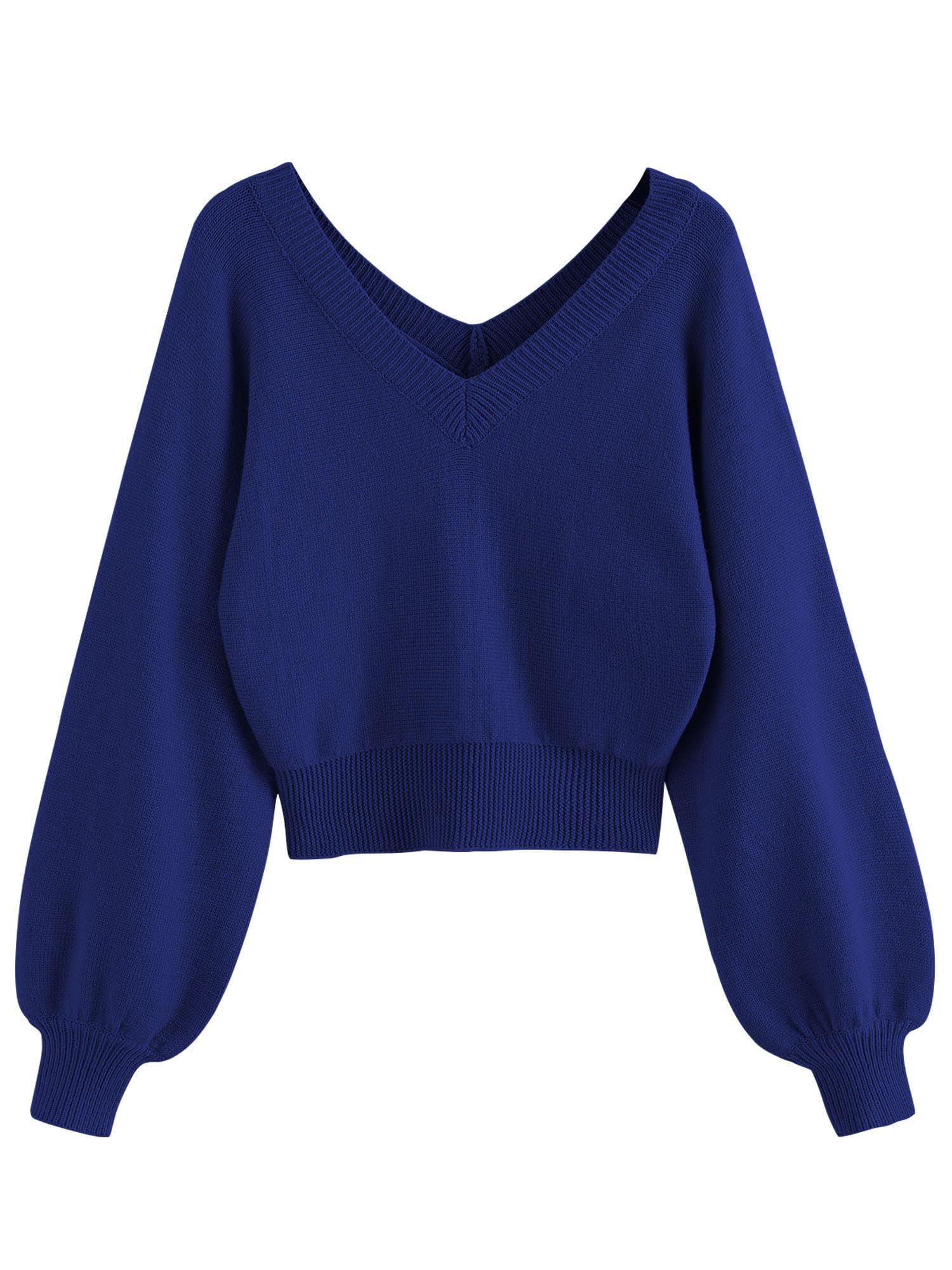Jersey Corto Zaful Con Cuello En V De Manga Larga Para Mujer - Venta Internacional.